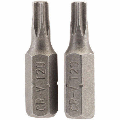 Draper 2PC 25MM T20 S/D BIT 66430 1/4" hex. Draper TX-STARÂ® E Shank Insert Bits