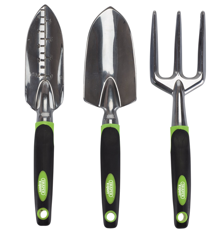 Draper Aluminium Hand Fork and Trowel Set (3 Piece)08992 08992 Aluminium Hand Fork and Trowel Set (3 Piece)