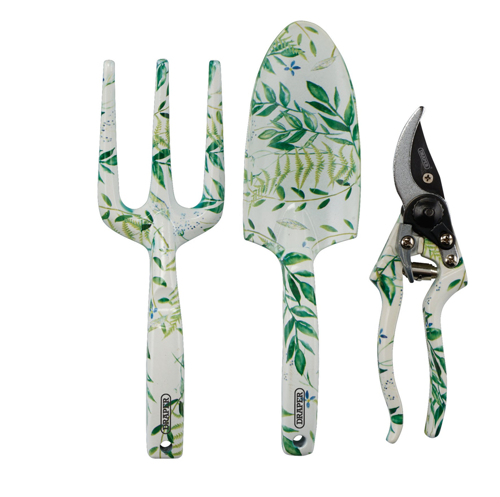 Draper ALU FLORAL 3PC GARDEN TOOL SET 08994 Garden Tool Set with Floral Pattern (3 Piece)