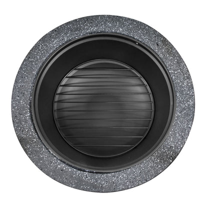 Dellonda DG189 Round MgO Fire Pit with BBQ Grill & Safety Mesh Screen 60cm - Dark Grey | Magnesium Oxide | The fire pit is made from MgO (Magnesium