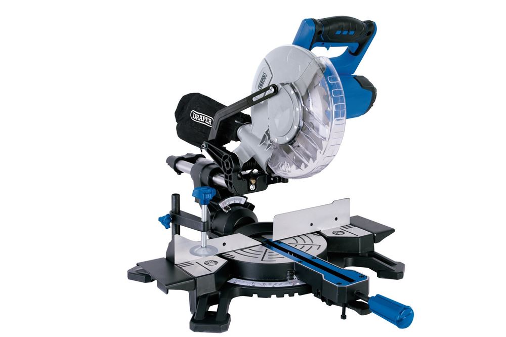 Draper 210MM SLIDING MTRE SAW 83677 83677 Sliding Compound Mitre Saw with Laser Cutting Guide, 210mm, 1500W