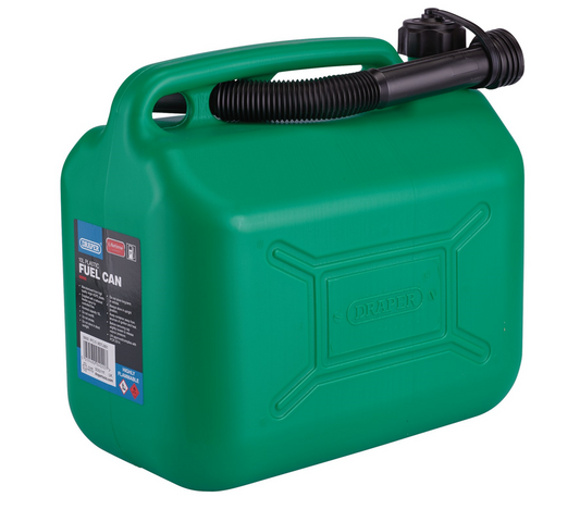 Draper PLASTIC FUEL CAN - 10L - GREEN 09055 Plastic Fuel Can, 10L