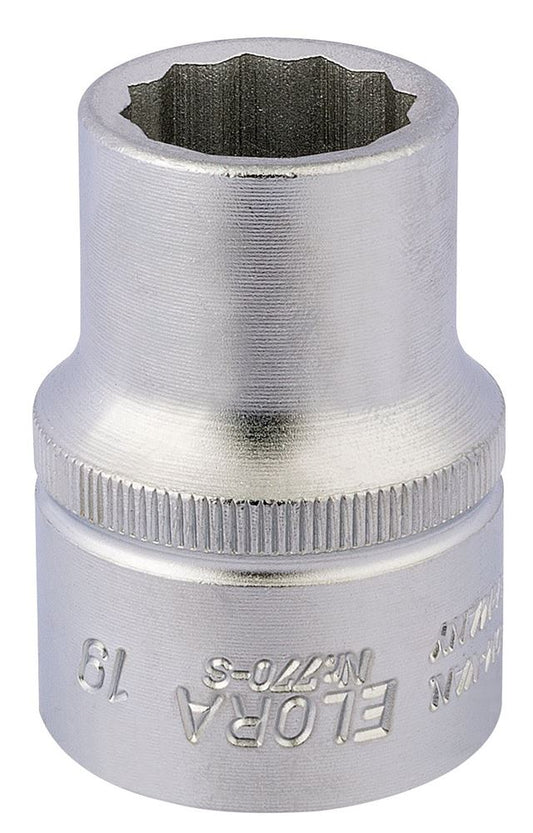 00682 Elora Elora Bi-Hexagon Socket, 3/4 Sq. Dr., 19mm 770-S 19 3/4 Sockets Professional Trade DIY Workshop Garage Use