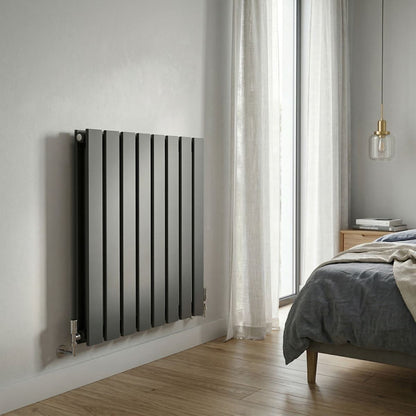 Baridi DH339 Horizontal Radiator Contemporary Double Flat Panel Design 600 x 560mm - Anthracite | Steel | Horizontal flat panel design delivers a BTU