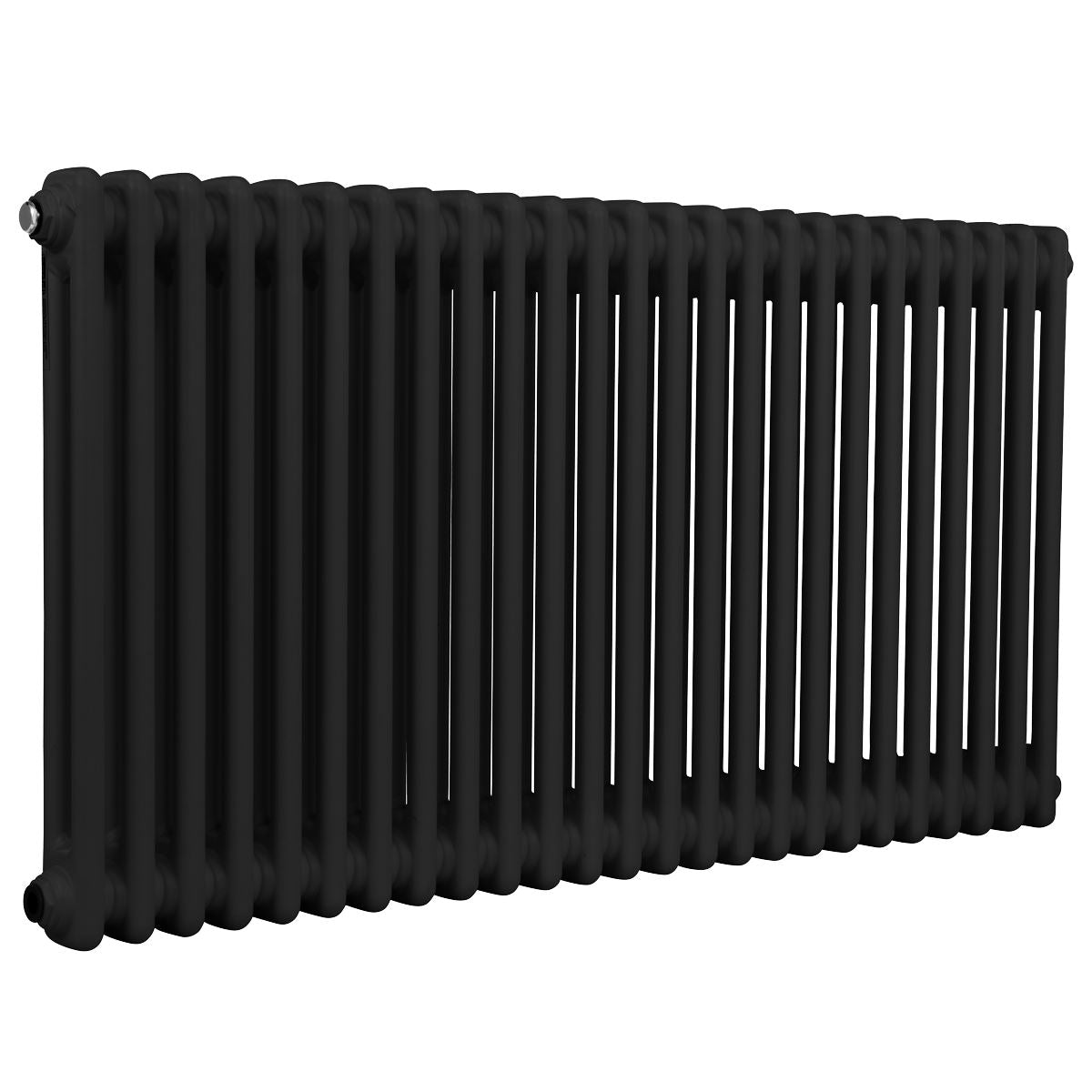 Baridi DH365 Horizontal Traditional 2 Column Radiator 600 x 1147mm - Black | Steel | Horizontal traditional two column radiator delivers a BTU output