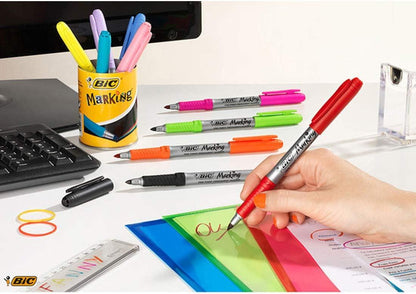 BIC Marking Permanent Markers Assorted Intense & Pastel Colours Pack of 12