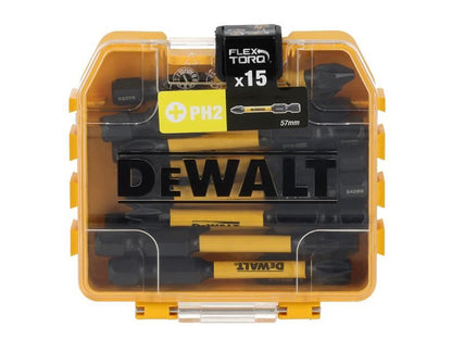 DeWalt Power Tools DT70913T FlexTORQ Bits PH2 x 57mm (Tic Tac of 15) Display of 21