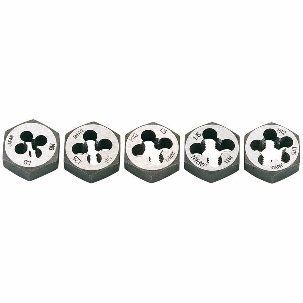 79198 Draper Metric Hexagon Die Nut Set (5 Piece) D25-MM/A Threading Professional Trade DIY Workshop Garage Use