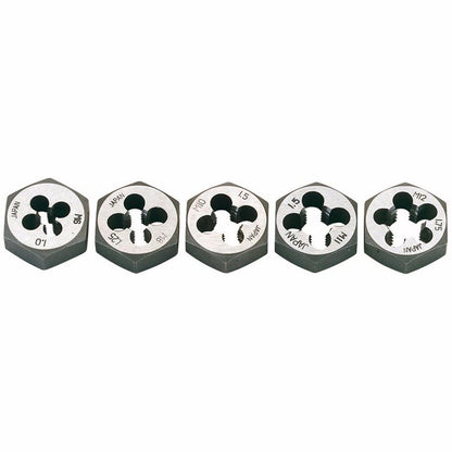 79198 Draper Metric Hexagon Die Nut Set (5 Piece) D25-MM/A Threading Professional Trade DIY Workshop Garage Use