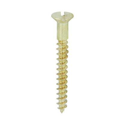 TIMCO Brass Timber Screw SLOT CSK 8 x 1 1/2 Pack 200