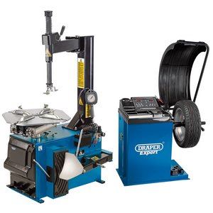 16235 Draper Expert Expert Tyre Changer and Wheel Balancer Kit TC100/WB200 1740mm x 950mm x 760mm Professional Trade DIY Workshop Garage Use