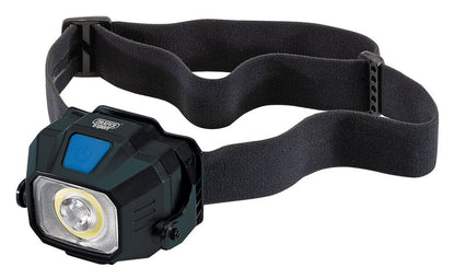Draper WIRELESS HEAD TORCH 65689 65689 COB/SMD LED Wireless/USB Rechargeable Head Torch, 6W, 400 Lumens, USB-C Cable Supplied