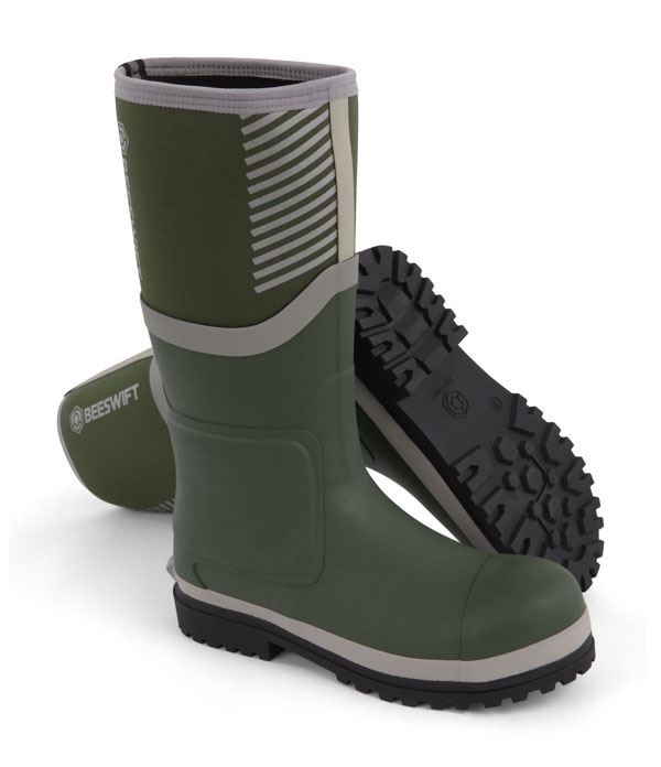 Beeswift Neo Force CF501 Neoprene Safety Wellington Boots | Black/Orange or Green/Silver, Waterproof S5S Composite Toe, Size Options