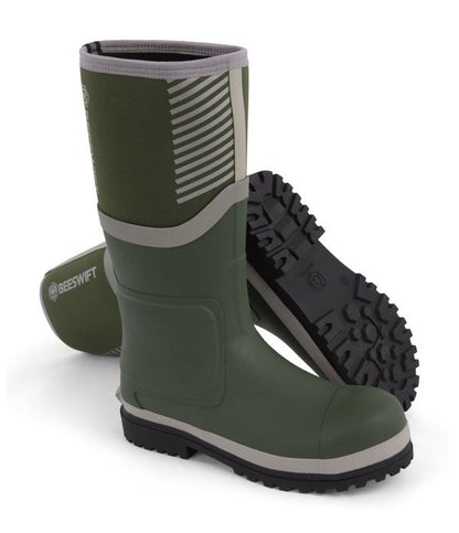 Beeswift Neo Force CF501 Neoprene Safety Wellington Boots | Black/Orange or Green/Silver, Waterproof S5S Composite Toe, Size Options