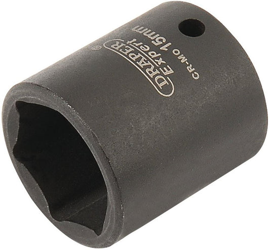 05062 Draper HI-TORQ 6 Point Impact Socket, 1/4 Sq. Dr., 15mm 406-MM 1/4 Impact Sockets Professional Trade DIY Workshop Garage Use