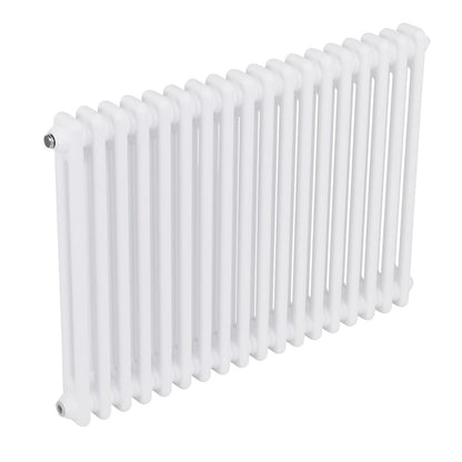 Baridi DH368 Horizontal Traditional 2 Column Radiator 600 x 832mm - White | Steel | Horizontal traditional two column radiator delivers a BTU output