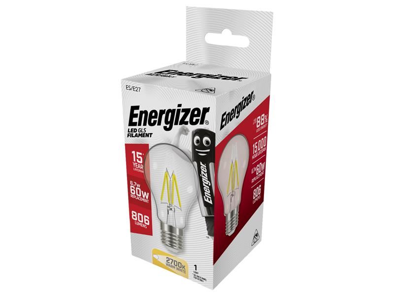 Energizer� S12865 LED ES (E27) GLS Filament Non-Dimmable Bulb, Warm White 806 lm 6.7W