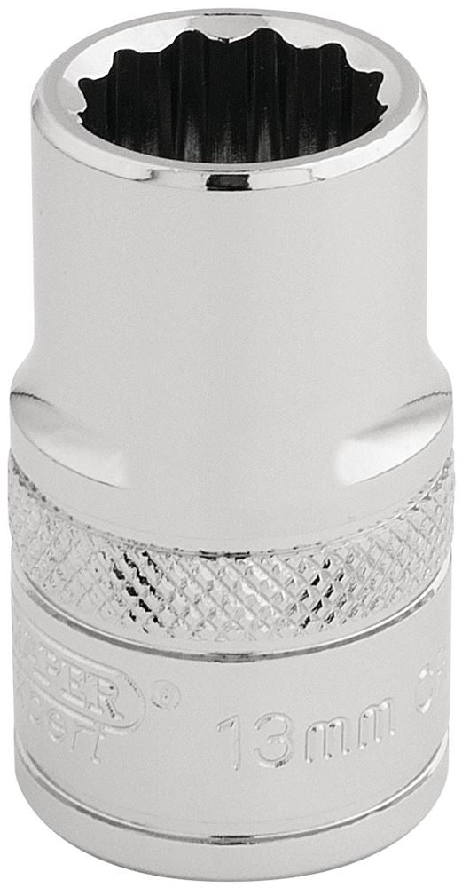 33105 Draper Expert Expert HI-TORQ 12 Point Socket, 1/2 Sq. Dr., 13mm H-MM/B 1/2 Sockets Professional Trade DIY Workshop Garage Use