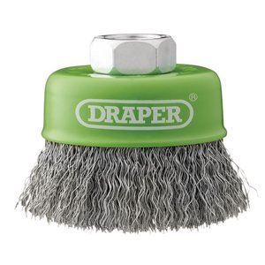 Draper 65MM CUP BRUSH STAINLESS M14 08051 Stainless-Steel Crimped Wire Cup Brushes, M14