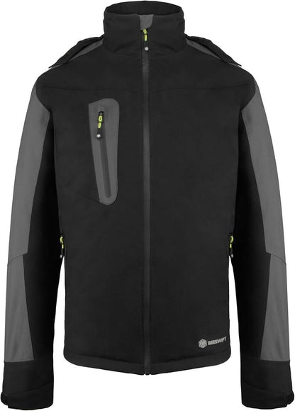 Beeswift Pembroke Padded Rain Jacket Black Grey EN343 Water Resistant Workwear Sizes S-5XL
