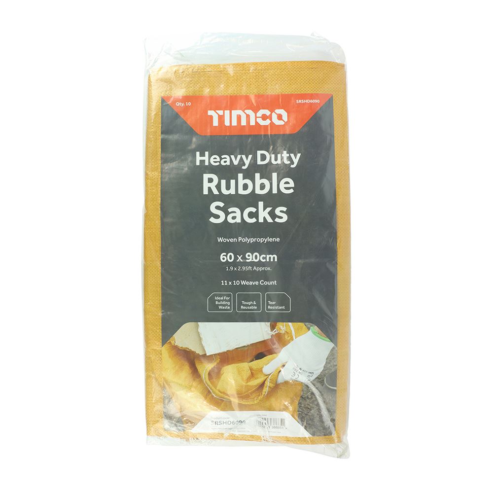 TIMCO Heavy Duty Rubble Sacks 60 x 90cm Pack 10