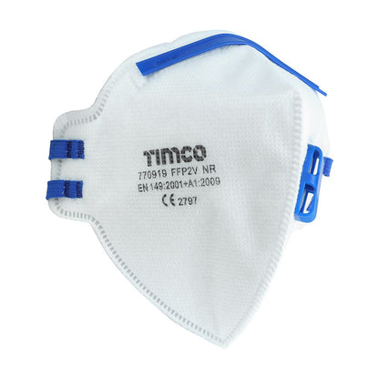 TIMCO FFP2 Fold Flat Mask - Valved One Size Pack 10