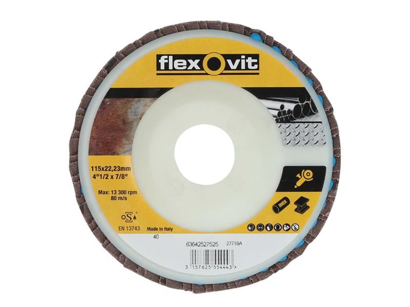 Flexovit 63642527530 Flap Disc For Angle Grinders 125mm 80G