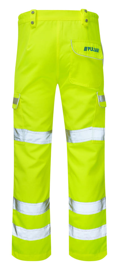 Pulsar Hi Vis Combat Trousers Yellow Orange Workwear EN ISO 20471 Class 1 Reflective
