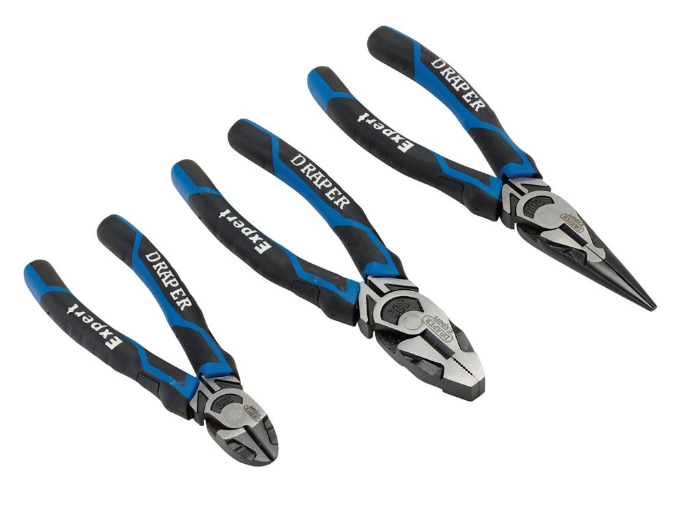Draper 3PC.HD PLIER SET - BLUE 28033 28033 High Leverage Plier Set (3 Piece)