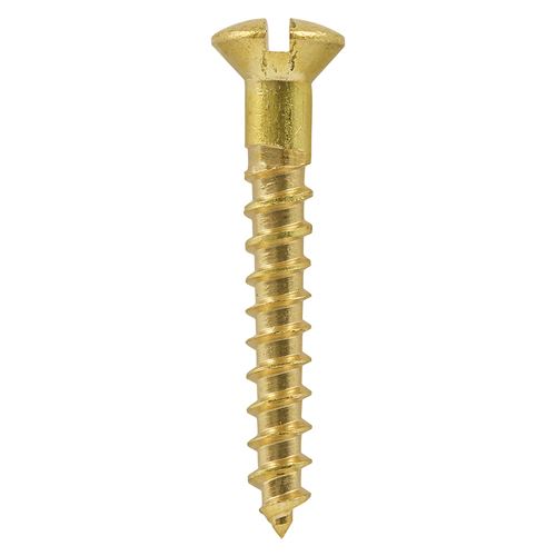 TIMCO Brass Timber Screw SLOT R CSK 8 x 2 Pack 200