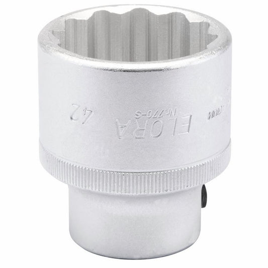 00830 Elora Elora Bi-Hexagon Socket, 3/4 Sq. Dr., 42mm 770-S 42 3/4 Sockets Professional Trade DIY Workshop Garage Use