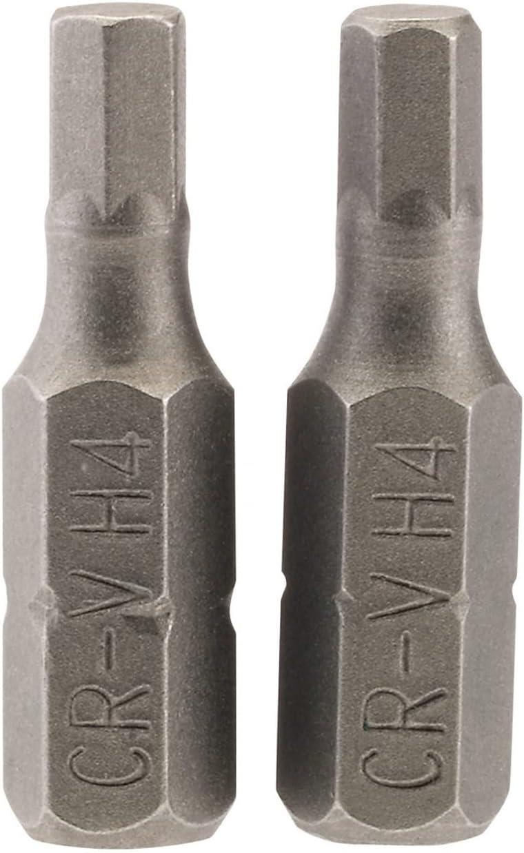 Draper 2PC 25MM 4.0MM HEX S/D BIT 63982 1/4" hex. Hexagonal E Shank Insert Bits