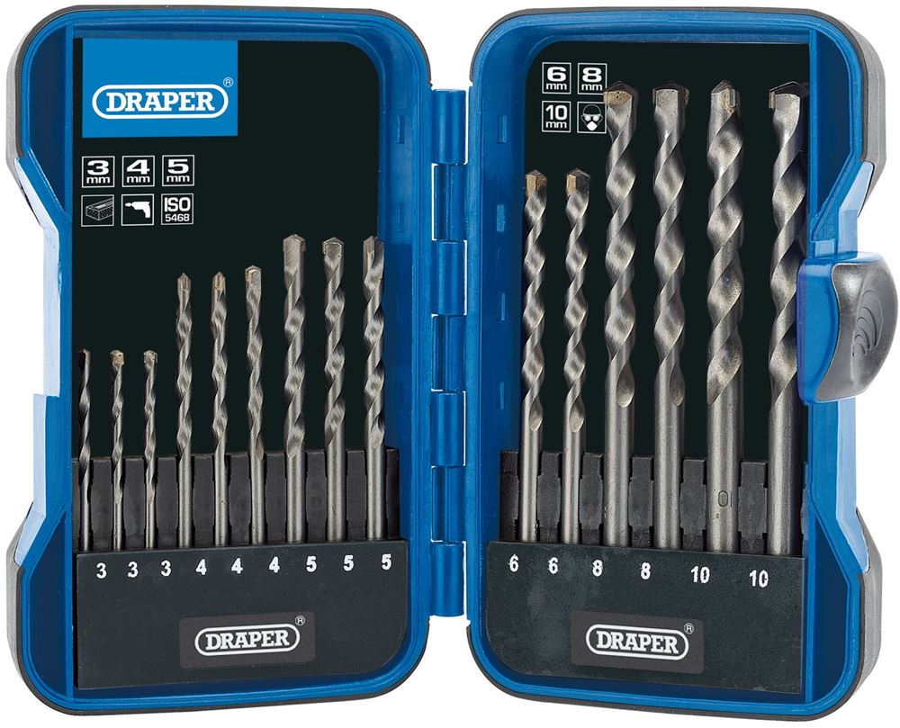 Draper 15PC MASONRY DRILL BIT SET 18550 18550 Masonry Drill Bit Set (15 Piece)