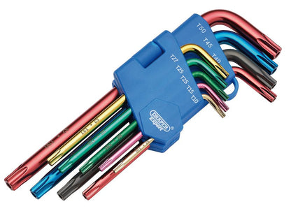 Draper TX-STAR KEY SET 9 PC COLOURED Security Coloured Hex. Key Set (9 Piece)