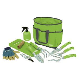 08999 Draper Garden Tool Set with Floral Pattern (11 Piece) GTS/11 Trowels and Scoops Professional Trade DIY Workshop Garage Use