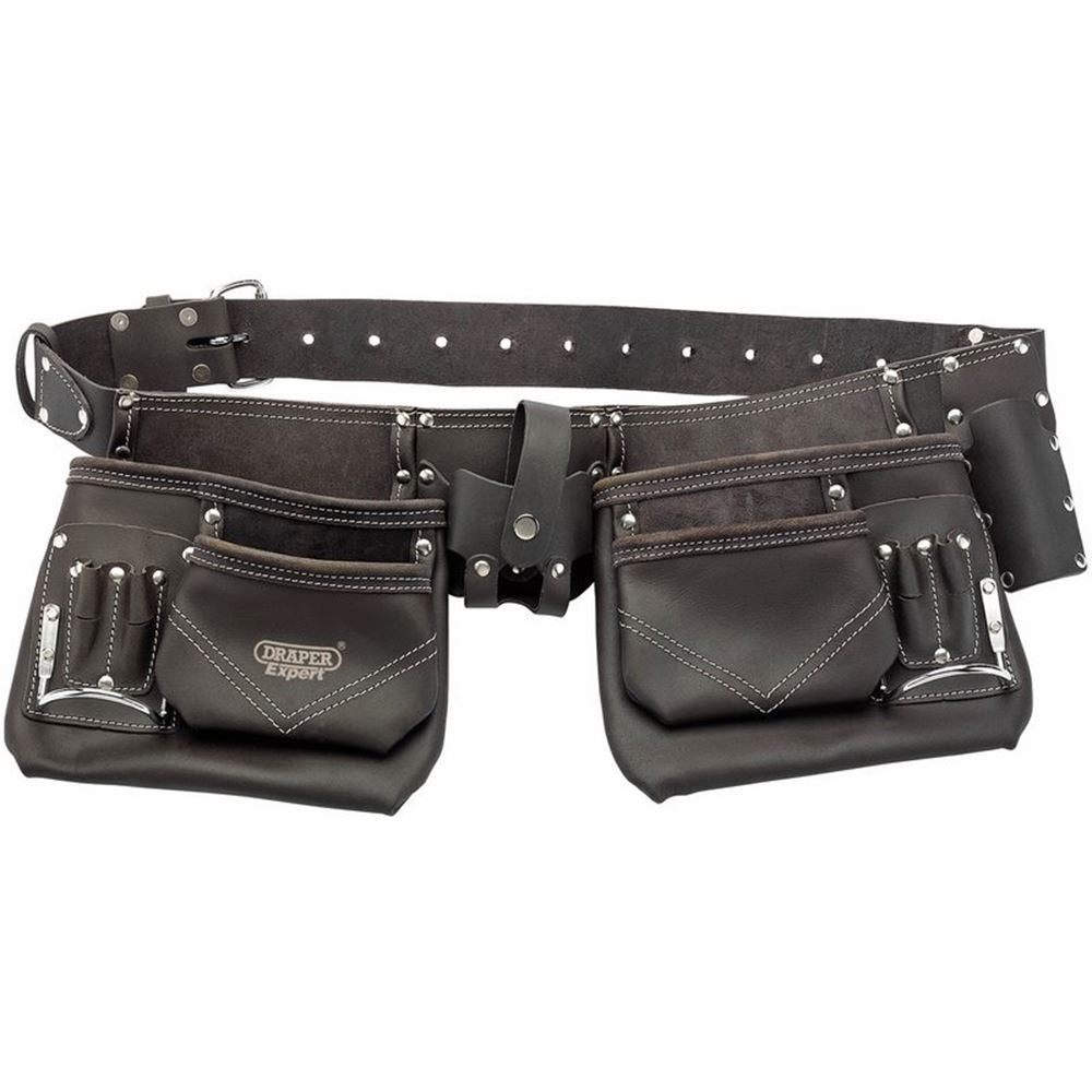 Draper OIL TANNED LEATHR DOUBLE POUCH 03138 Oil-Tanned leather Double Pouch Tool Belt
