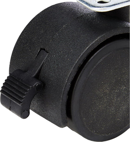 DRAPER 65463 - 40mm Dia. Twin Nylon Castor with Brake - S.W.L 25Kg