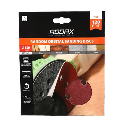 TIMCO Orbital Sanding Discs P120 150mm Red Pack 5