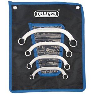 Draper 4 PCE HALF MOON SPANNER SET 07210 Half Moon Obstruction Ring Spanner Set (4 Piece)