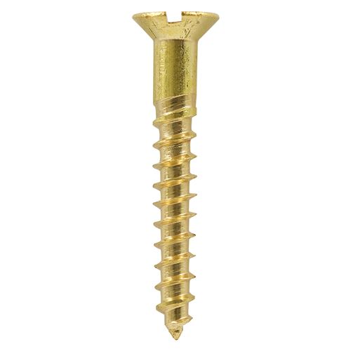 TIMCO Brass Timber Screw SLOT CSK 7 x 1 Pack 200