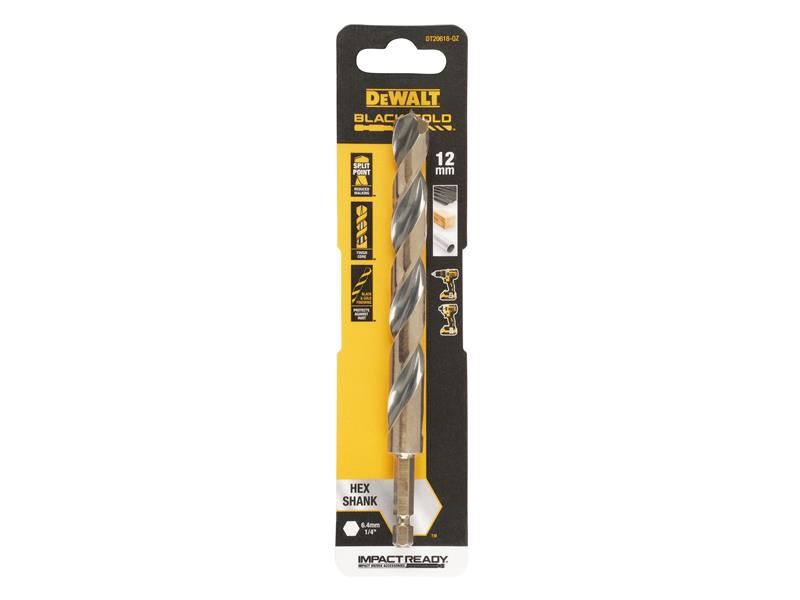 DeWalt BLACK&GOLD Hex HSS-G Drill Bit 12.0mm