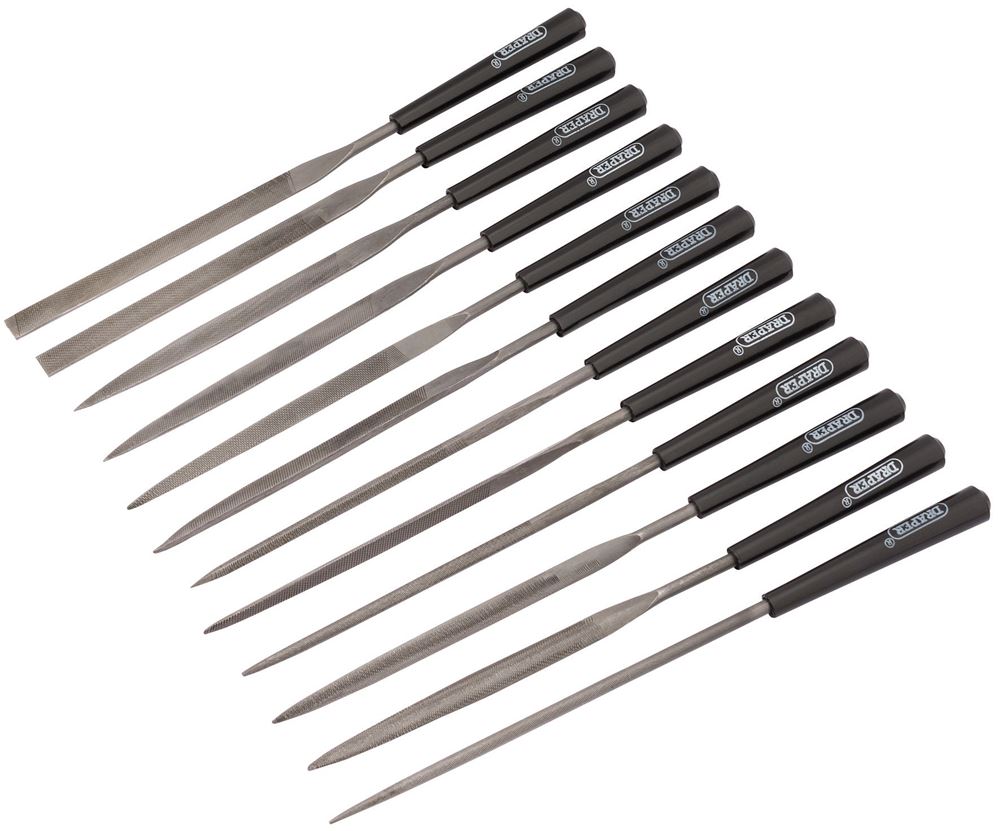 Draper 12 PC NEEDLE FILE SET 82640 Needle File Set, 140mm (12 Piece)