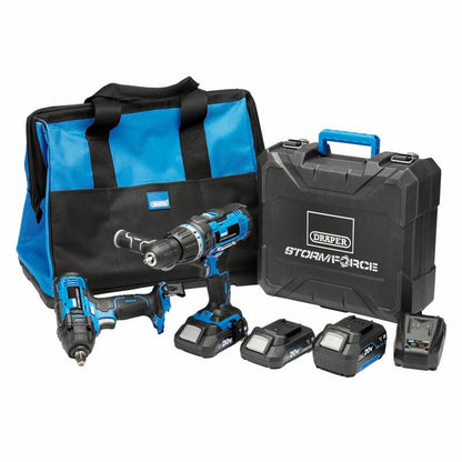 40451 Draper Storm Force Storm Force 20V Cordless Workshop Kit (7 Piece) PTK20VWSHOP Power Tool Kits Professional Trade DIY Workshop Garage Use