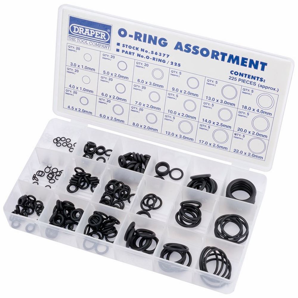 Draper O RING ASST 225 PCS 56377 O Ring Assortment (225 Piece)