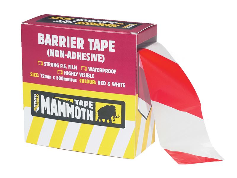 Everbuild 2BARRD500 Barrier Tape Red / White 72mm x 500m