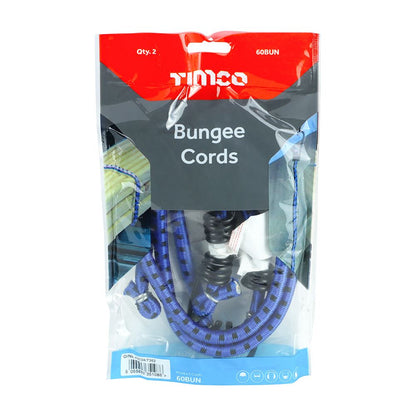 TIMCO Bungee Cords - Standard Dia.8mm x 60cm Pack 2