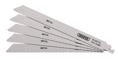 Draper RECIP SAW BLADE 5PCS - S1122BF 38594 Bi-metal Reciprocating Saw Blades, 225mm (Pack of 5)