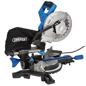 Draper 210MM SLIDING MTRE SAW 83677 83677 Sliding Compound Mitre Saw with Laser Cutting Guide, 210mm, 1500W