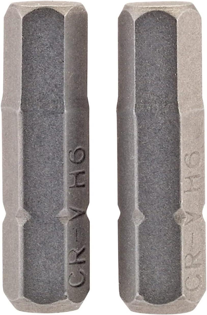 Draper 2PC 25MM 6.0MM HEX S/D BIT 63998 1/4" hex. Hexagonal E Shank Insert Bits