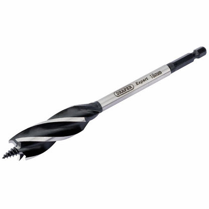35102 Draper Expert Expert 4 Fluted Auger Bit, 18 x 165mm AB4F Drill Bit Auger Drill Bits Professional Trade DIY Workshop Garage Use